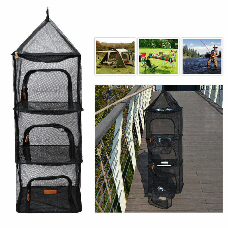 4 Layer Folding Mesh Camping Tool Shelf