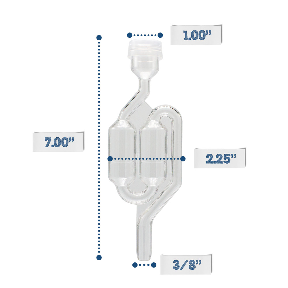 Glass One Gallon Fermentation Jar with Grommet Lid and S-Shaped Airlock
