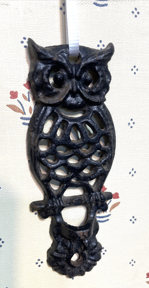 Cast Iron Owl Hardware 2pcs Mid Century