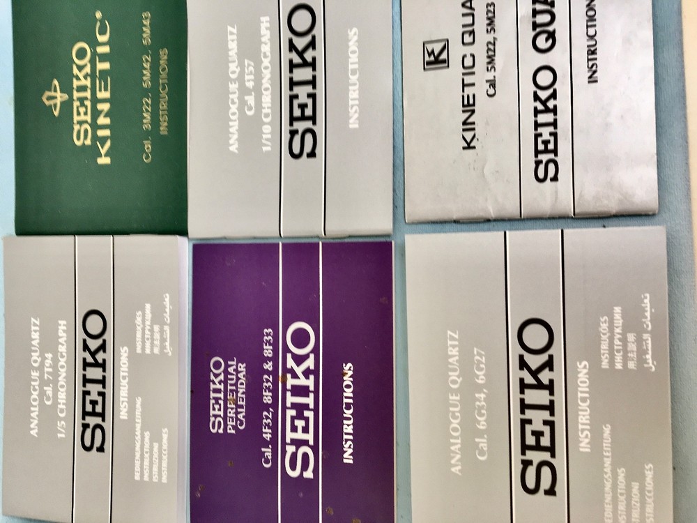 SIX (6) SEIKO ASSORTED INSTRUCTIONS BOOKLETS,