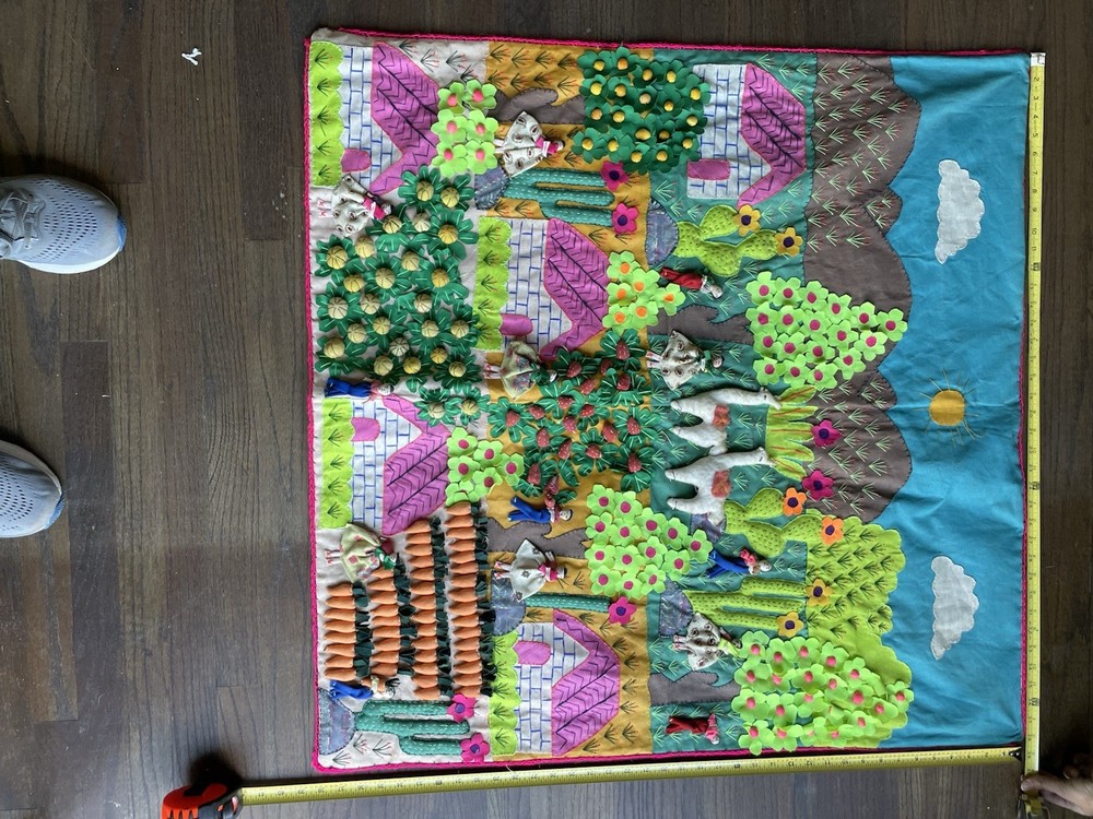 Peruvian Arpillera Appliqué Wall Hanging