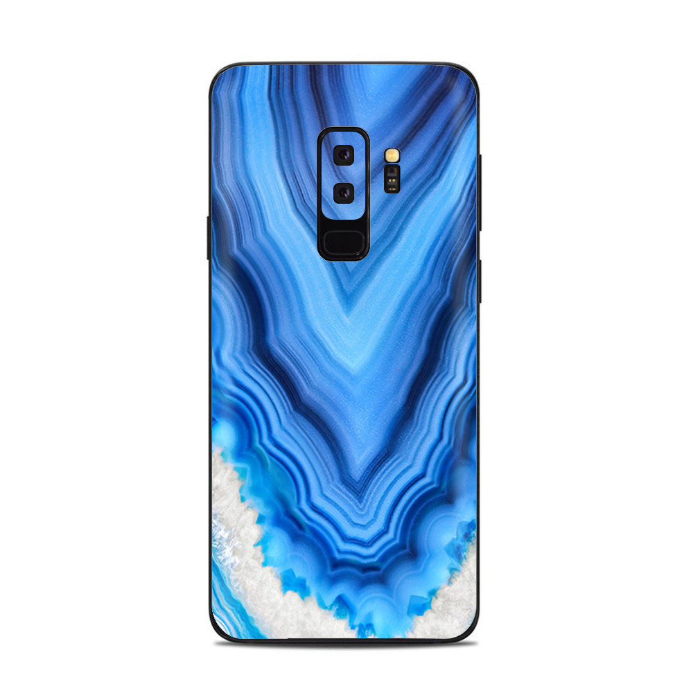 Samsung Galaxy S9 Plus Skins Decals - Crystal Blue Ice Marble