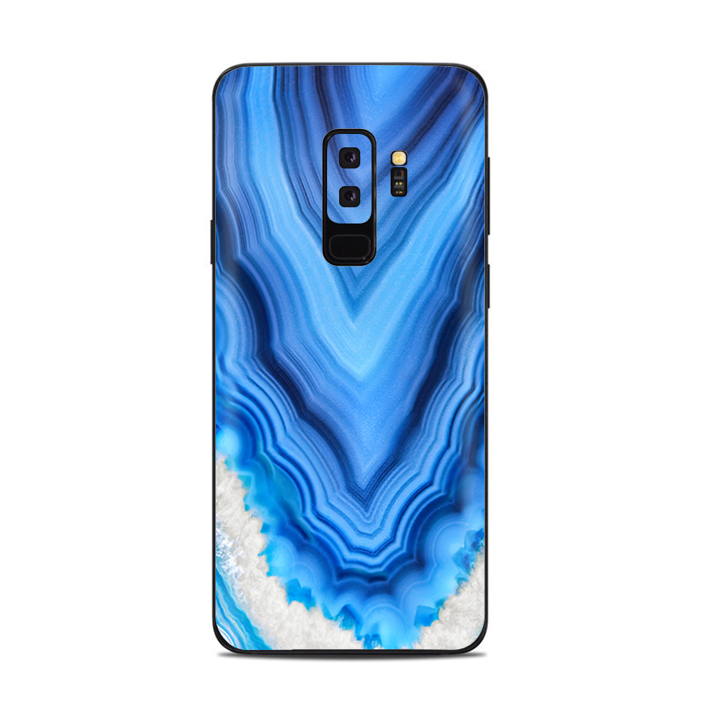 Samsung Galaxy S9 Plus Skins Decals - Crystal Blue Ice Marble