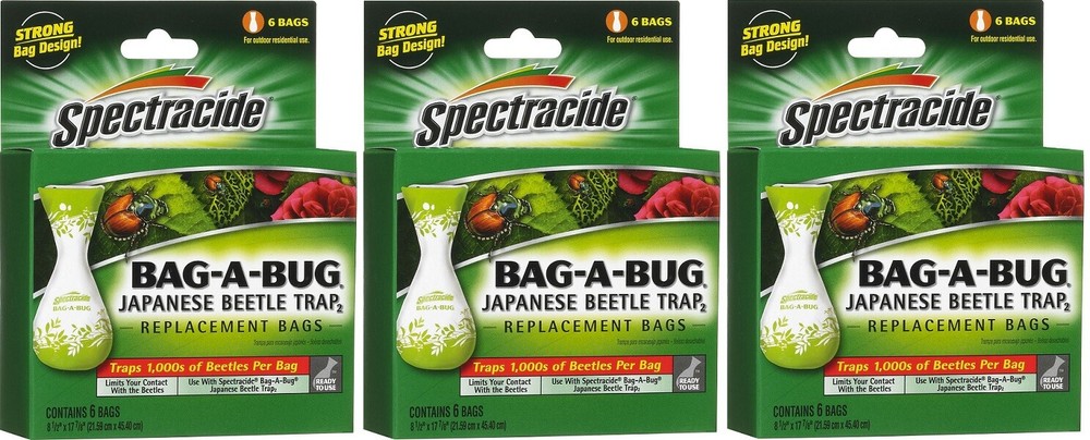 3 Pack Bag A Bug Replacement Bags 6 count Japanese Beetle Trap