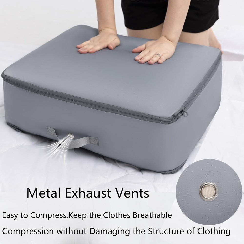 4 Pack Compression Bags for Storage,Ultra Space Saving Self Compression Organ