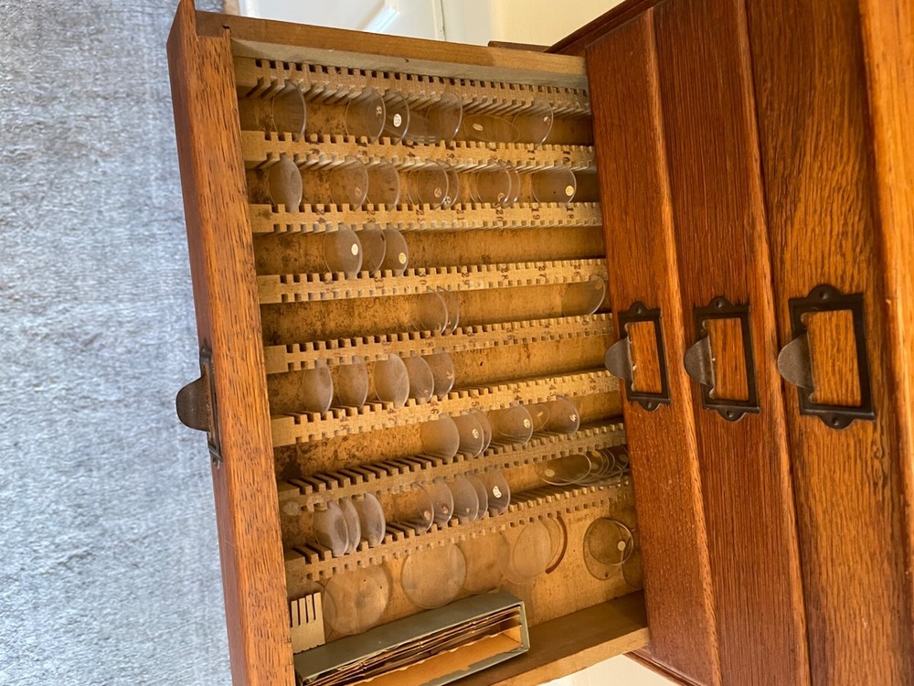 Rare Wooden Optometrist Case with Lenses