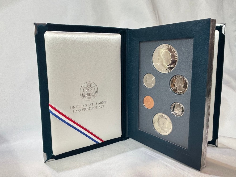 1990 Prestige Set Proofs Eisenhower Centennial Coins With COA & Box