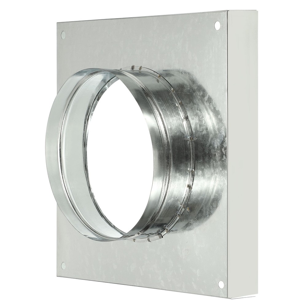 8" Square Galvanized Duct Connector Flange, Silver Tone