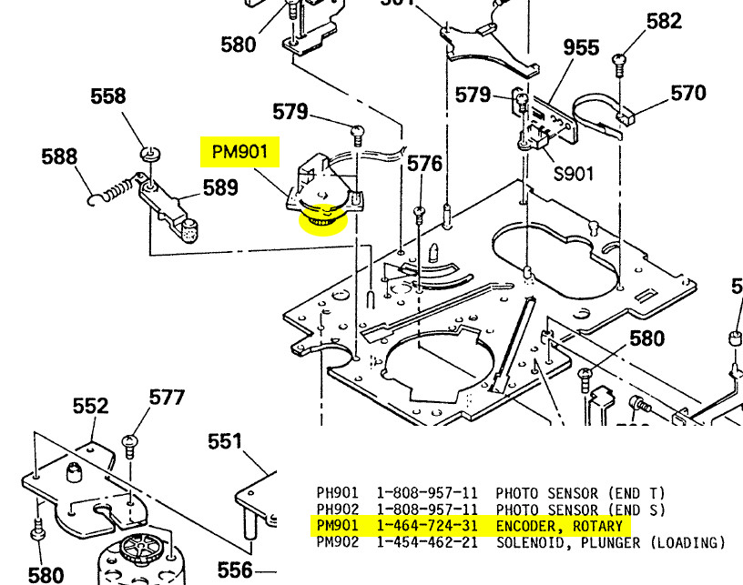 Sony DAT Rotary Encoder 1-464-724-31 Gear