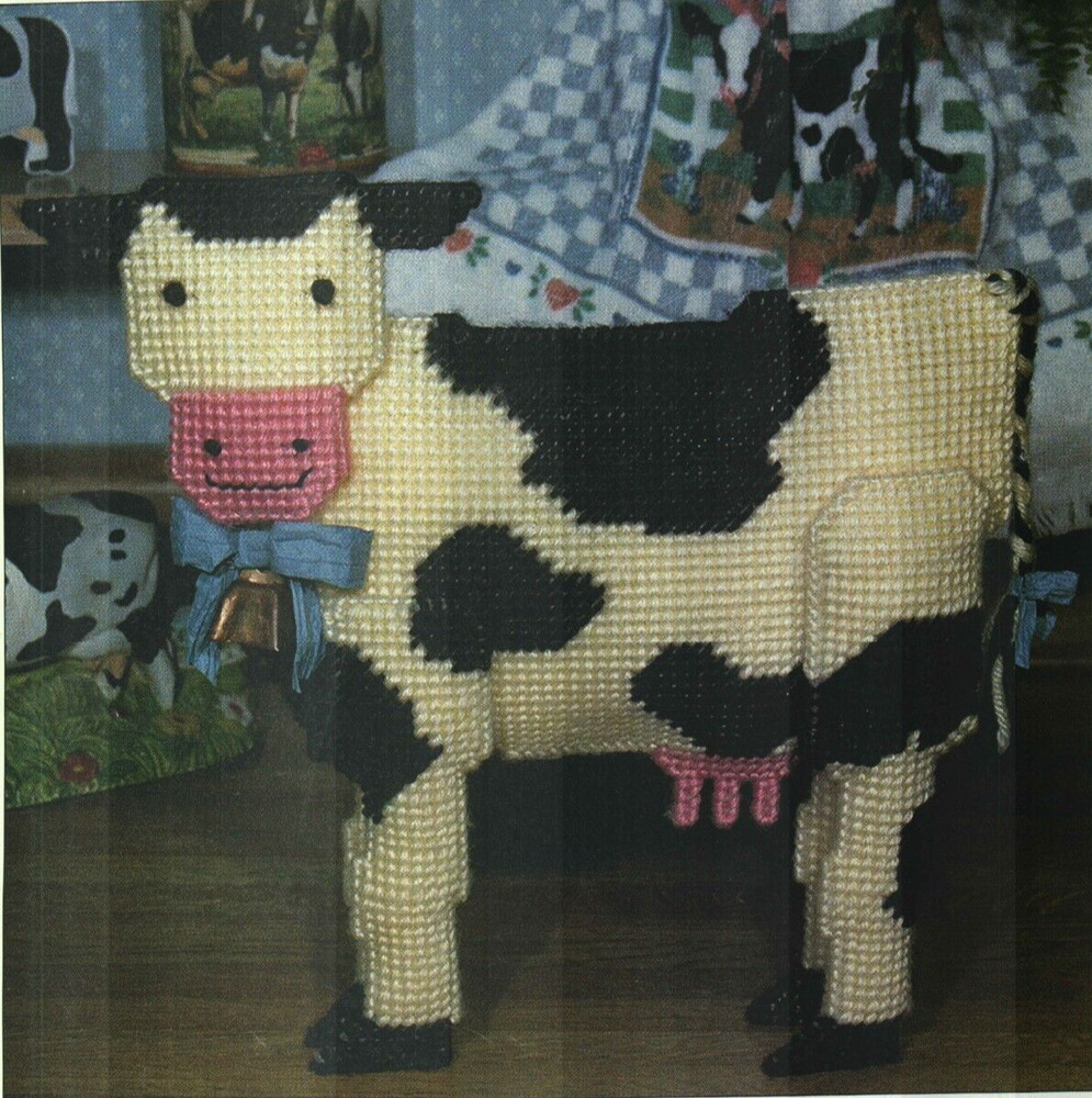 ELSIE COW FARM HOME DECOR PLASTIC CANVAS PATTERN INSTRUCTIONS