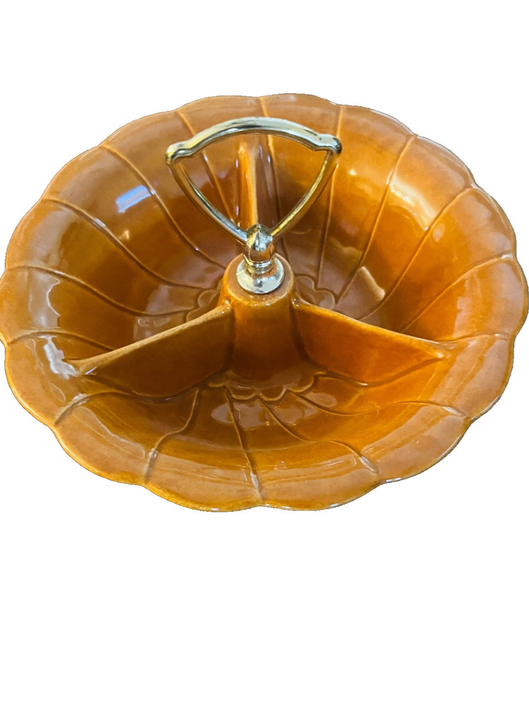 CANDY BOWL TRI-ceramic dish orange