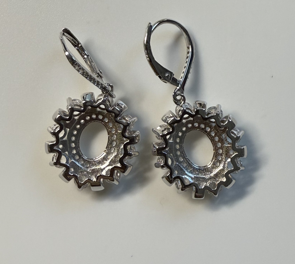 Sterling Silver Semi Mount Earrings Setting Oval OV 9x7mm Solid