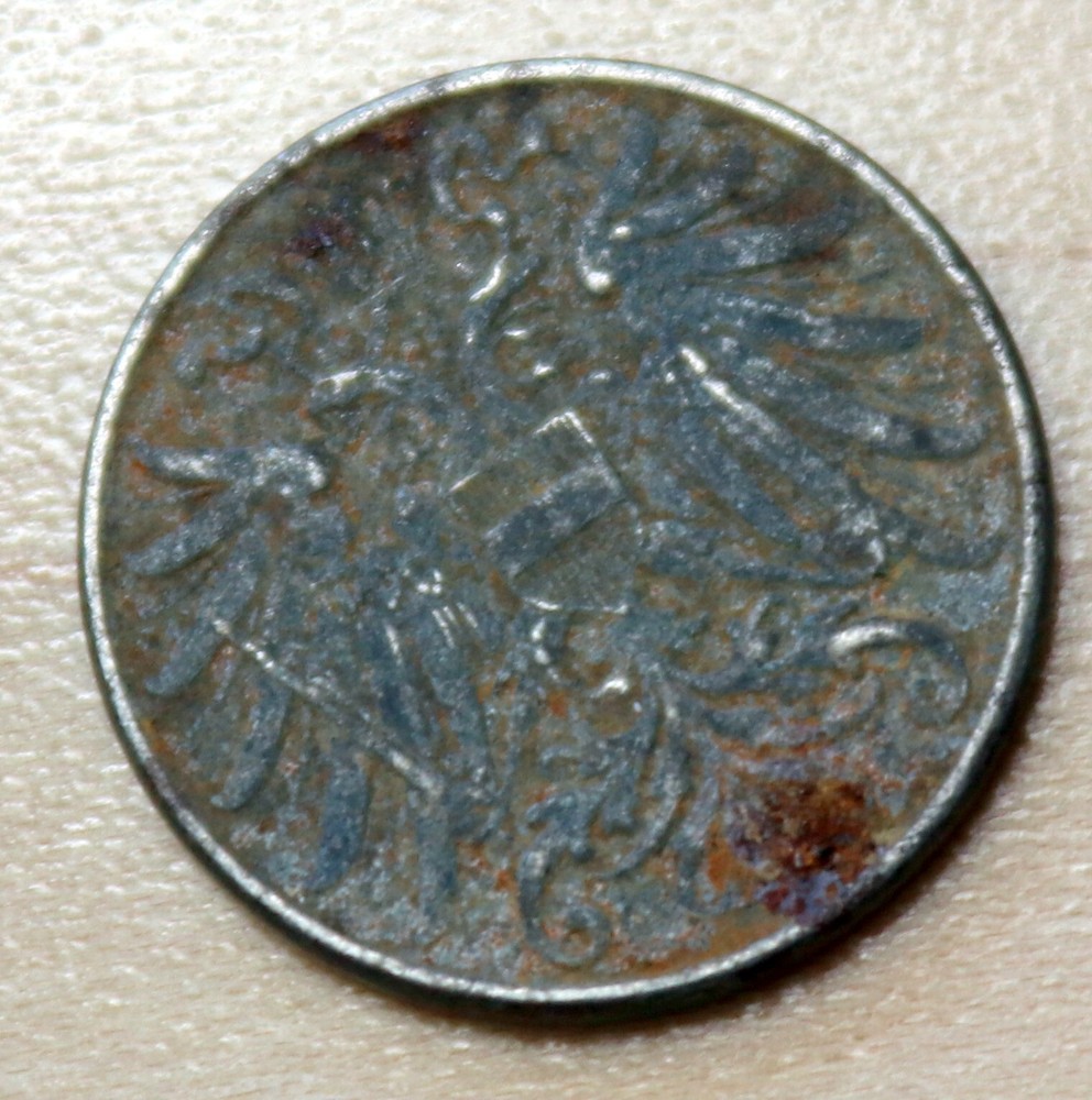 1917 Austria 2 Heller Iron WWI