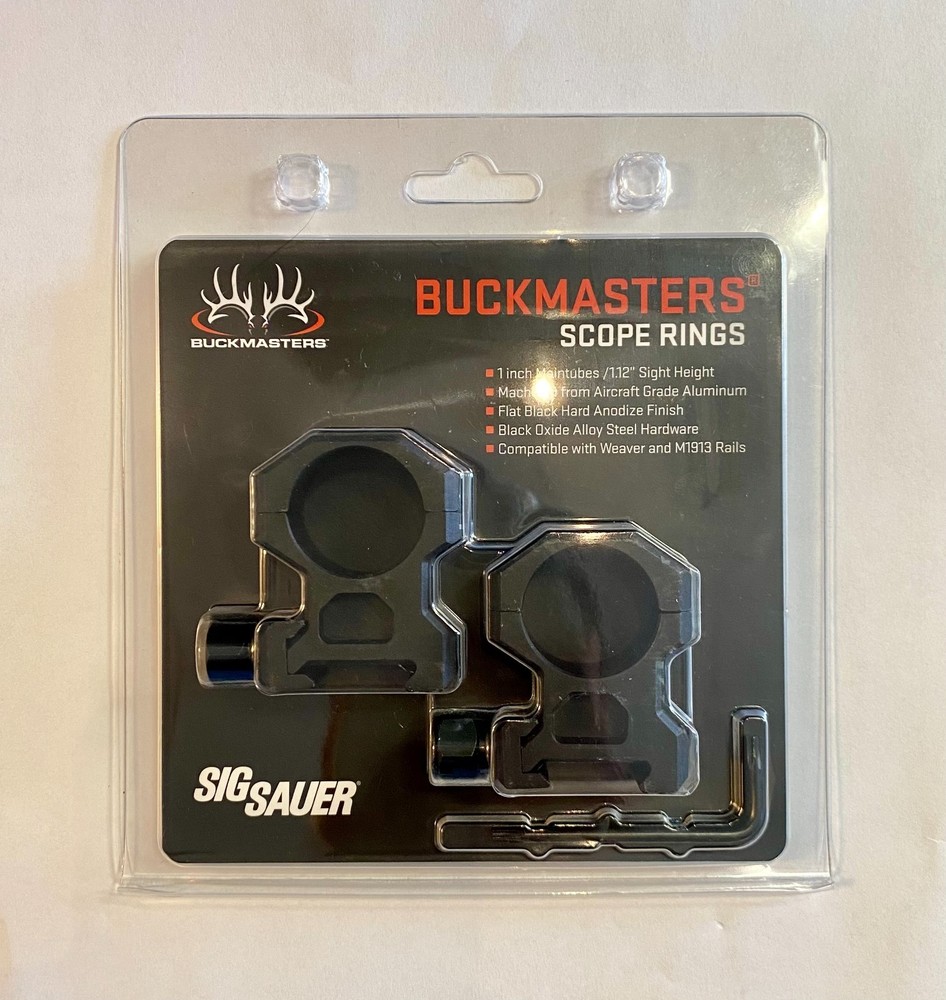 Sig Sauer Buckmasters Scope Ring Set 1" High Matte Black-SOA10035