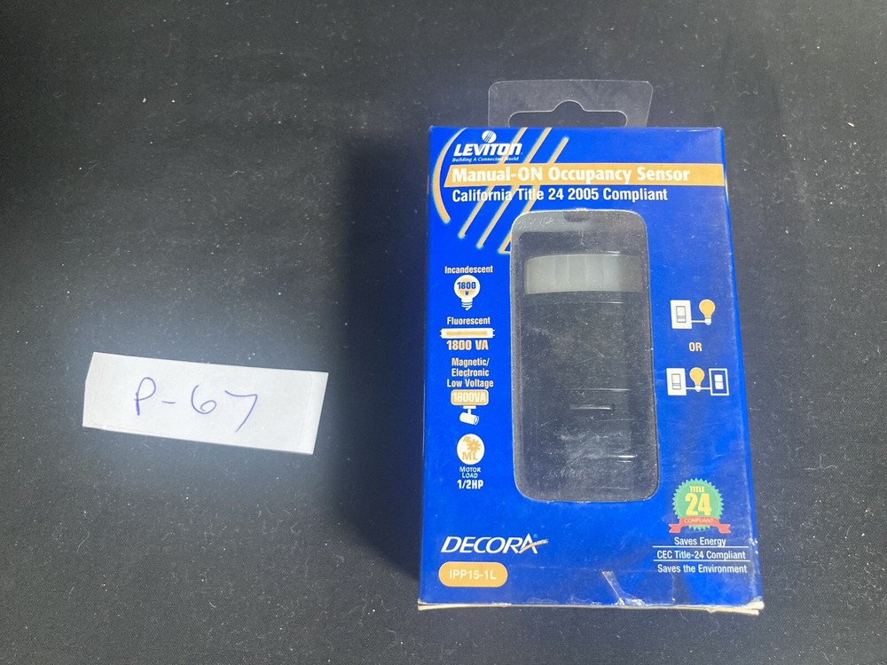Leviton manual on occupancy sensor IPP15-1LE black