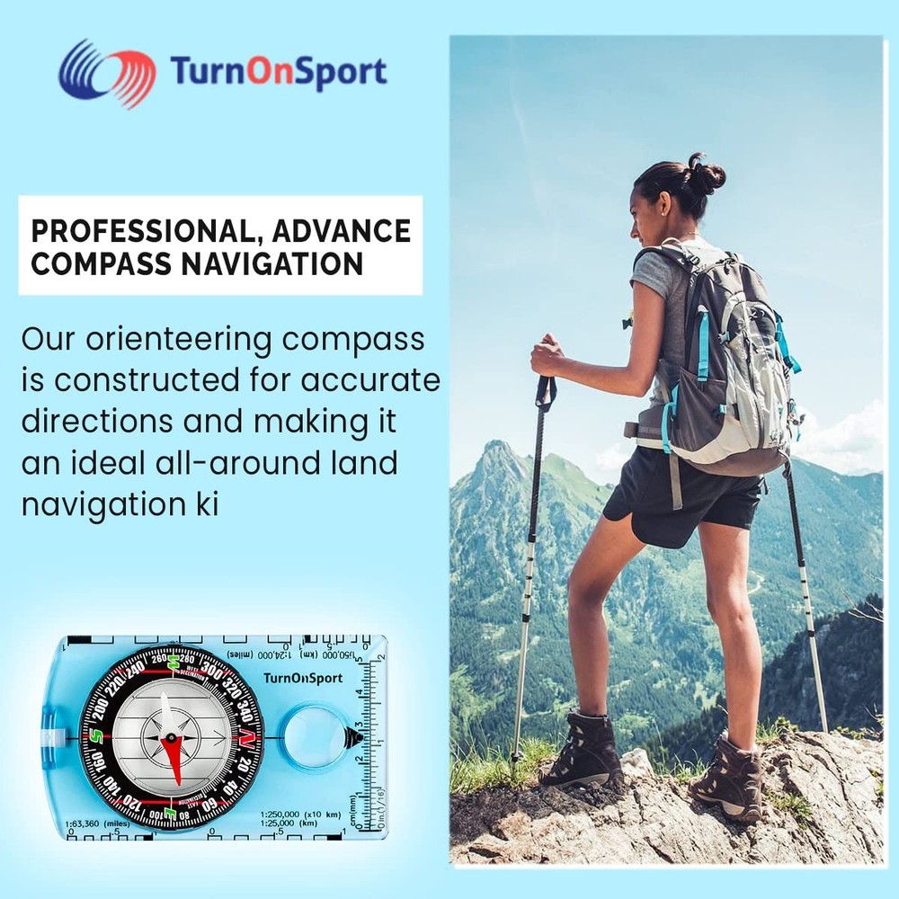 Orienteering Compass - Hiking Backpacking Compass - Advanced Scout Compass Ca...