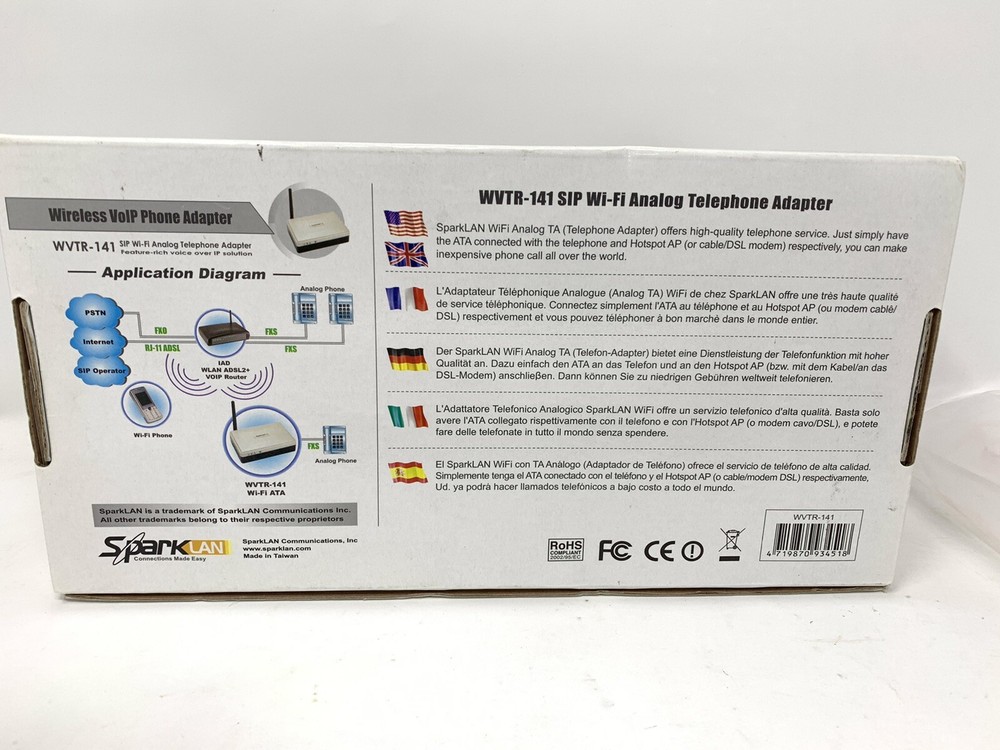 Sparklan Wireless VOIP Phone Adapter WVTR-141