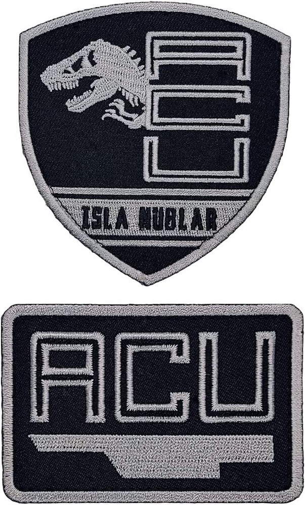 Isla Nublar Jurassic ACU Security Division Patch  -2PC Bundle HOOK BACKING