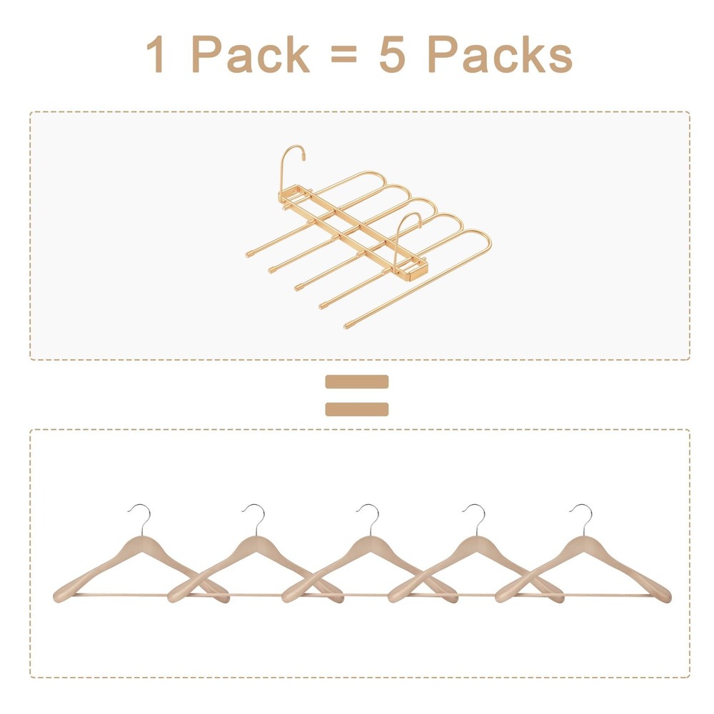 Pants Hangers Space Saving,Closet Hangers 5 Layers 2 Uses Multi Functional Pa...