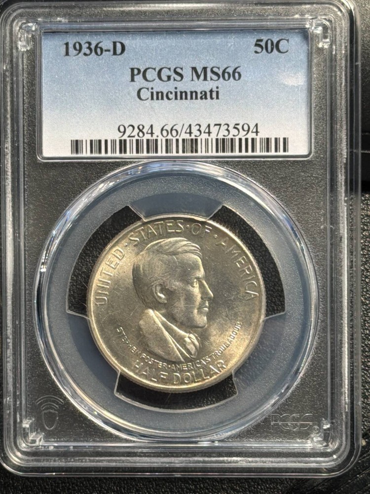 1936 D Cincinnati 50C PCGS MS-66 BLAST WHITE Cincinnati