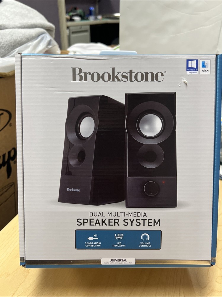 brookstone dual multi media speaker system
