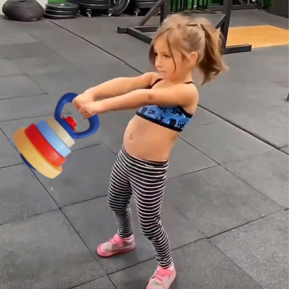 RAINBOW TOYFROG Kids Kettlebell - Fun Exercise Equipment Medium, Multicolor