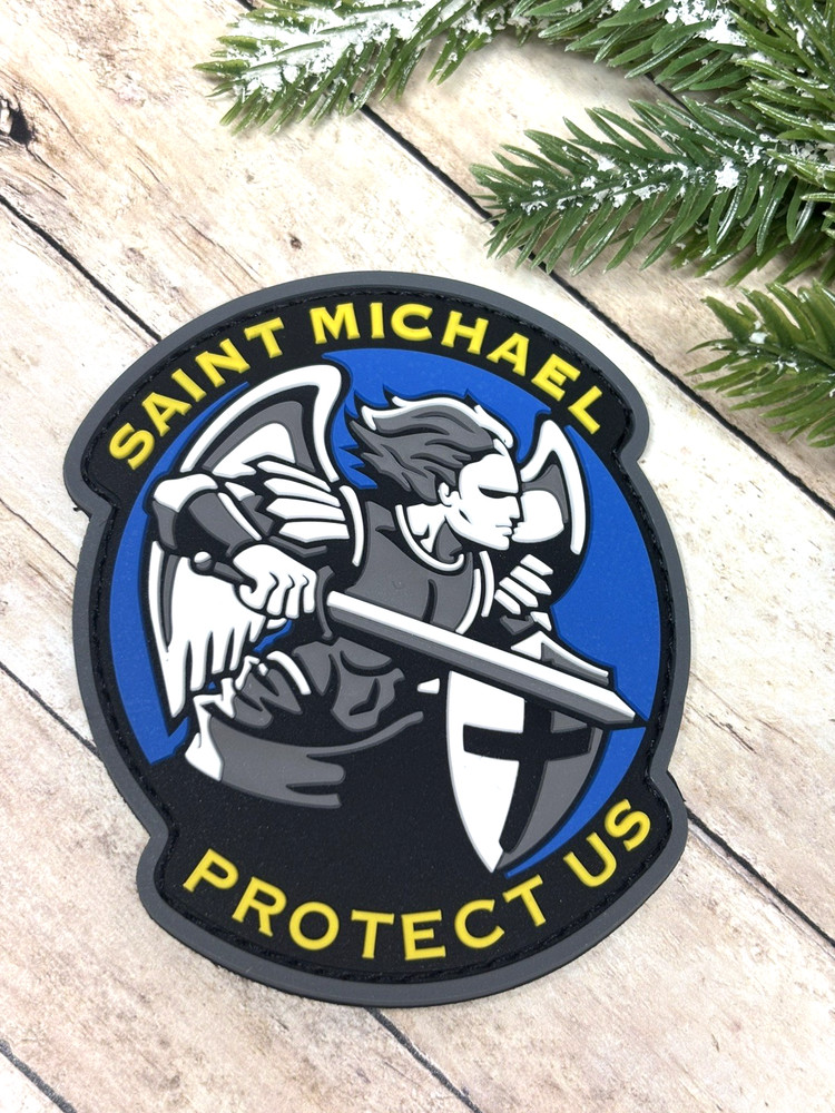 PVC Tactical Morale Patch - Saint Michael Patch - Military Gun Archangel Patch