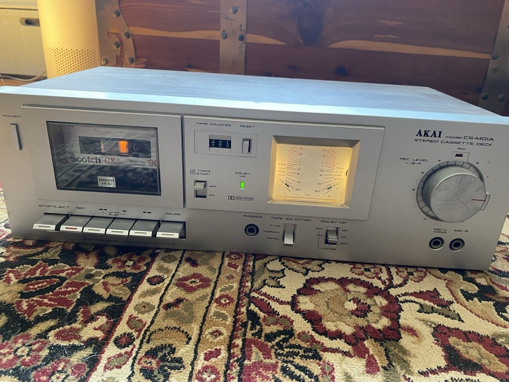 Vintage Akai CS-M01A Cassette Deck Belt Driven Dolby Not Tested