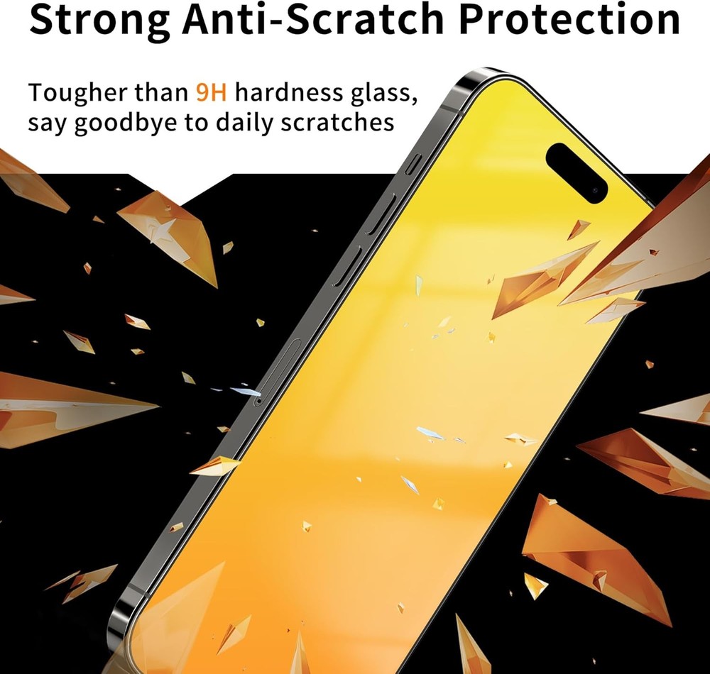 2 Pack for iPhone 16 Pro Max Privacy Screen 16 (Gold)