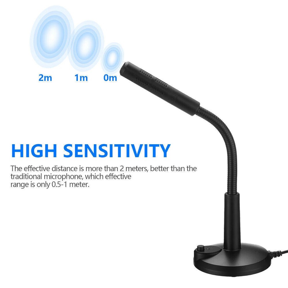 Mini USB Condenser Microphone with Stand - Plug & Play for PC/Laptop/Mac