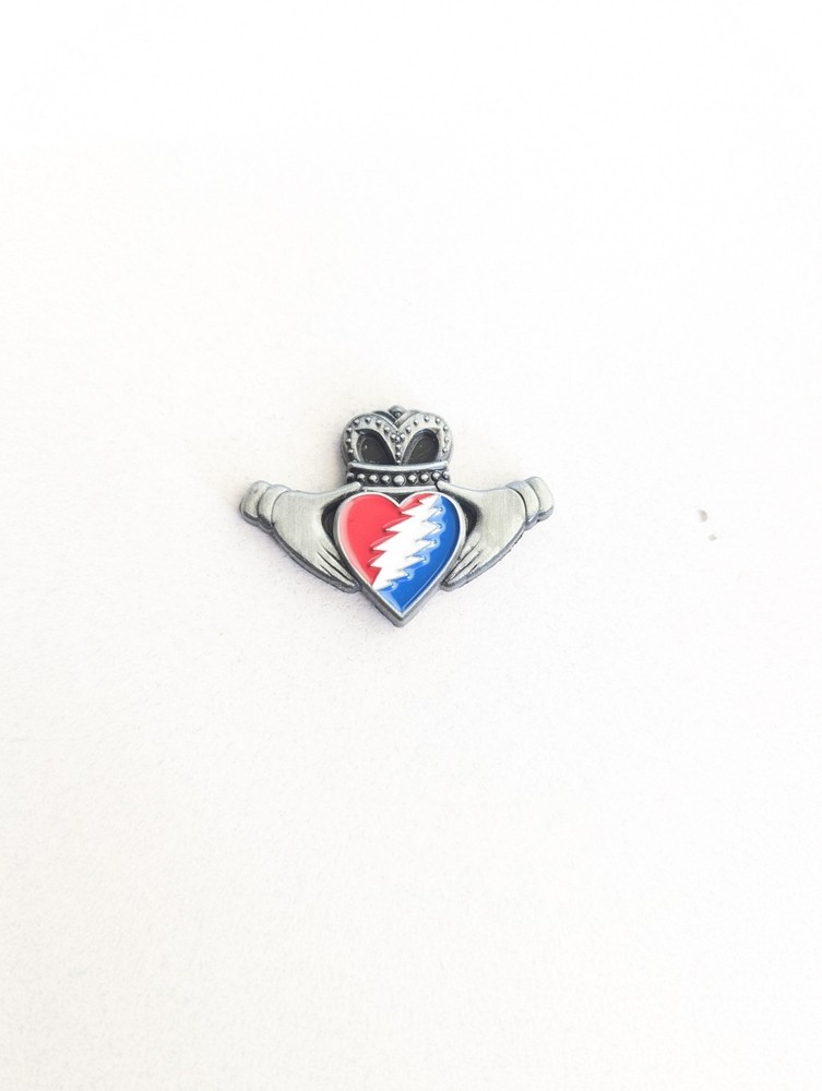 Grateful Dead Claddagh Heart Bolt Pin.