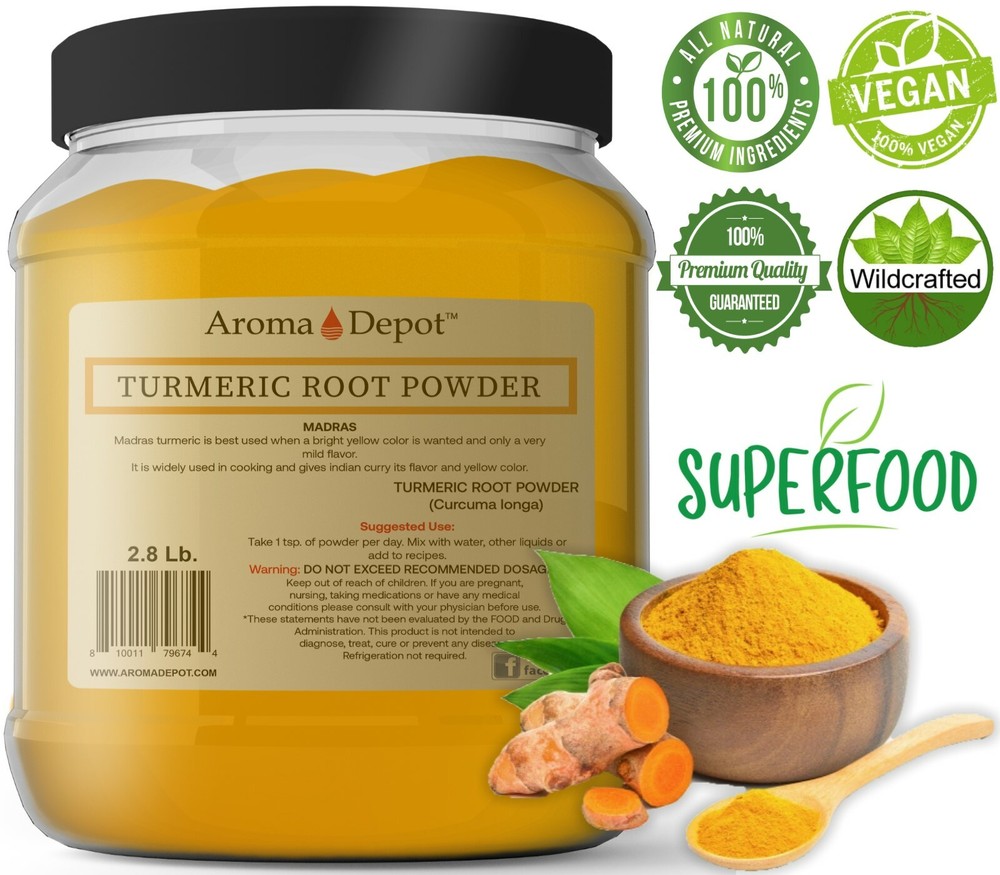 Tumeric Root Powder 5lbs. Raw Curcuma longa 5 Libras Yellow Turmeric Curcumin