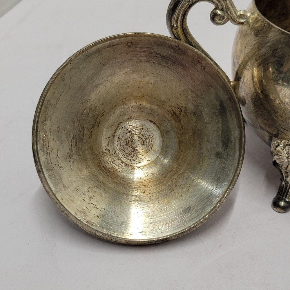 Vtg Silver Plated Footed Sugar Bowl/Lid