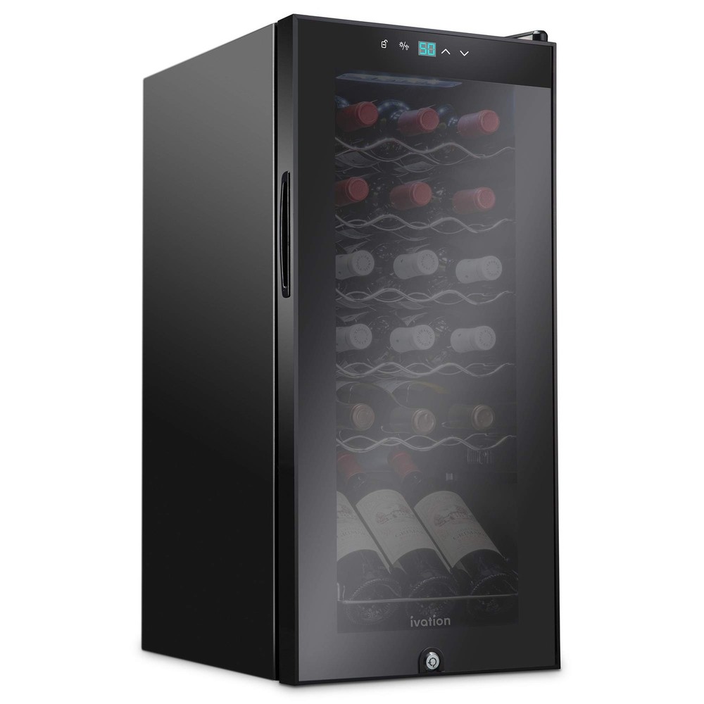 Ivation 18 Bottle Compressor Wine Cooler Refrigerator w/Lock, Large Freestand...