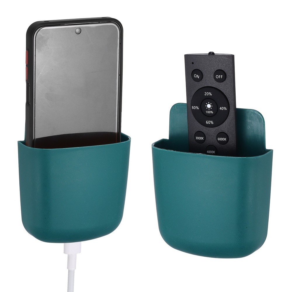 2Pcs Remote Control Holder Wall Mount, Adhesive Phone Holder, Blue