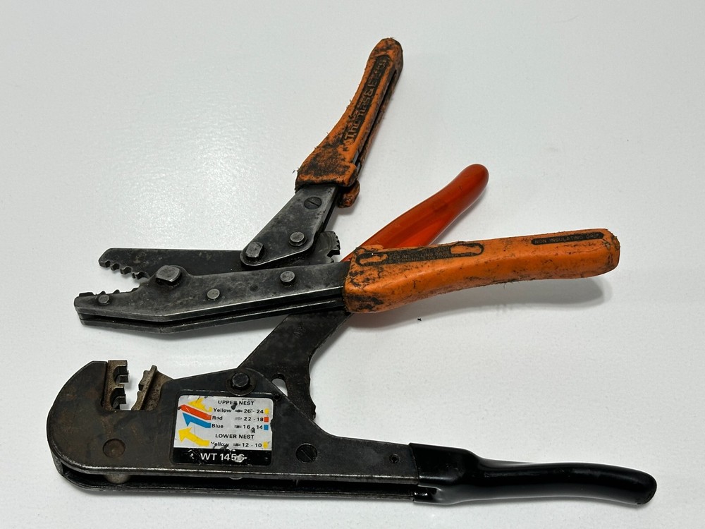 Thomas & Betts USA 2pc WT1300 & WT145C Ratcheting Crimper Tool Pair Set