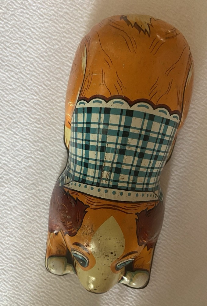 Vintage Tin Toy Dog Pull Back Japan