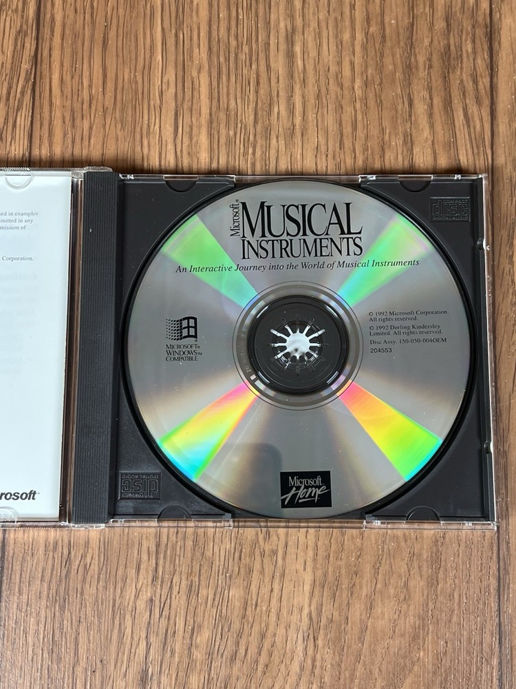 Microsoft Musical Instruments Original CD Case 1992