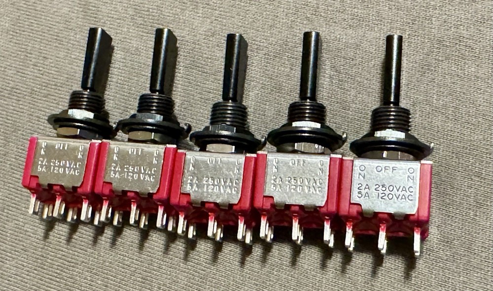 5 - C&K On-Off-On Flat Mini Toggle Switch