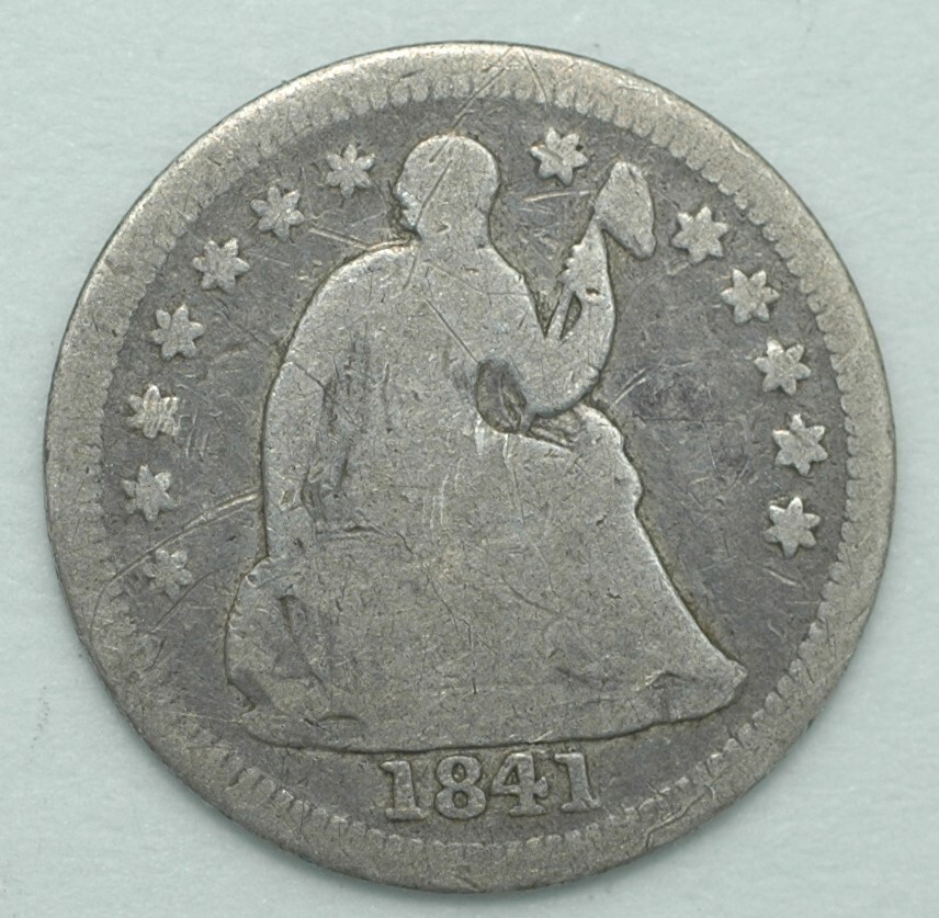 1841 Seated Liberty Silver Half Dime 5c nice type coin