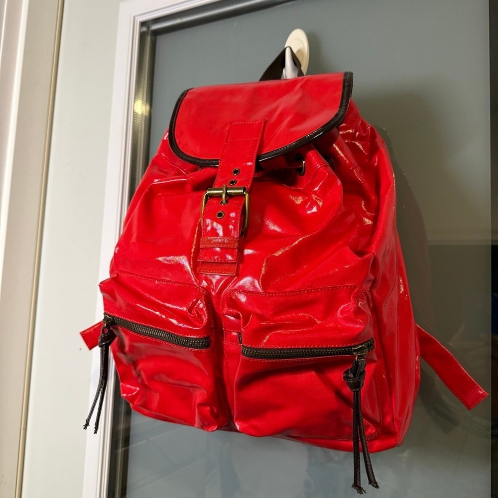 BODEN Backpack Red Coated Canvas