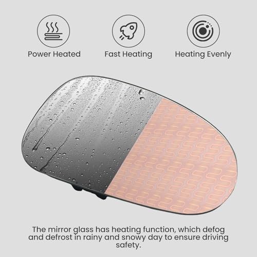 Passenger Side Mirror Glass Replacement Compatible with Right (Passenger Side)
