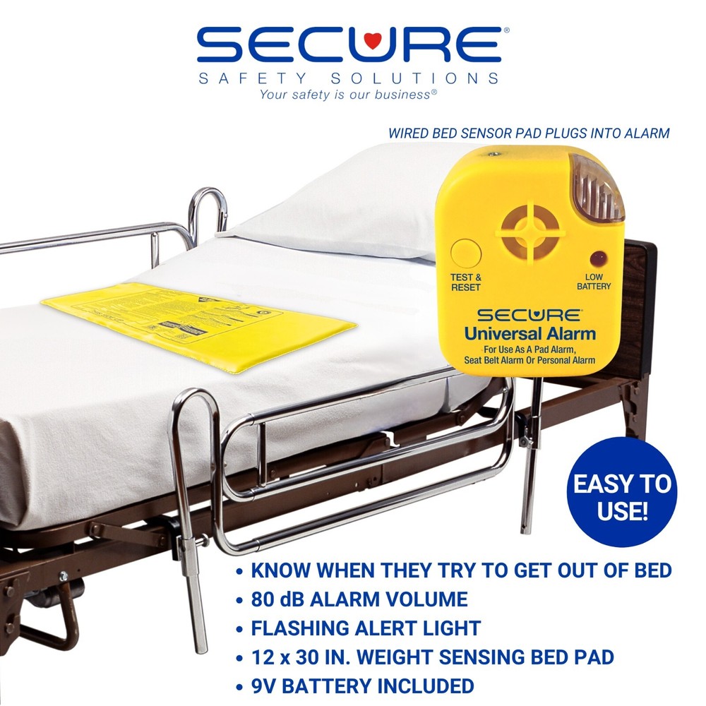 Bed Exit Alarm for Elderly Fall Prevention - 80 dB Patient Monitor & Bed Sensor