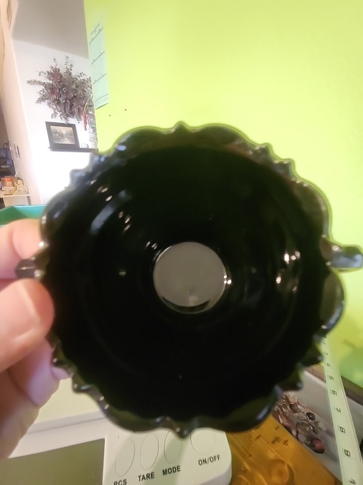 Black Glass Sugar And Creamer Set L.E Smith