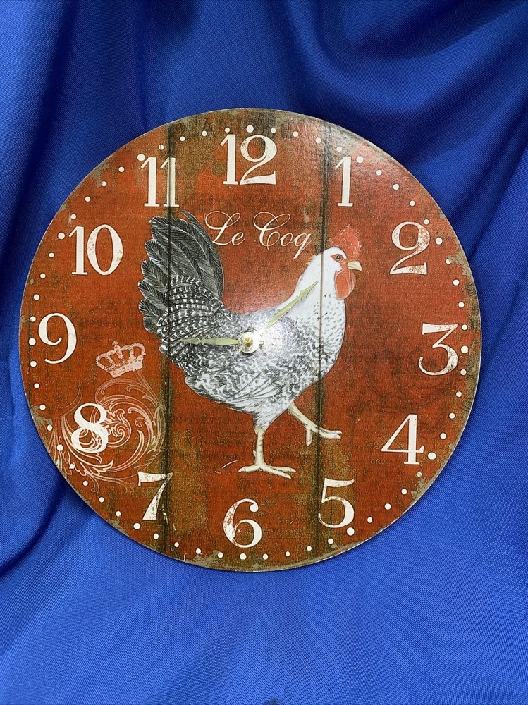 Vintage Wood Clock le Coq