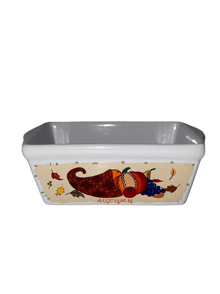 Small Ceramic Loaf Pan Autumn Design