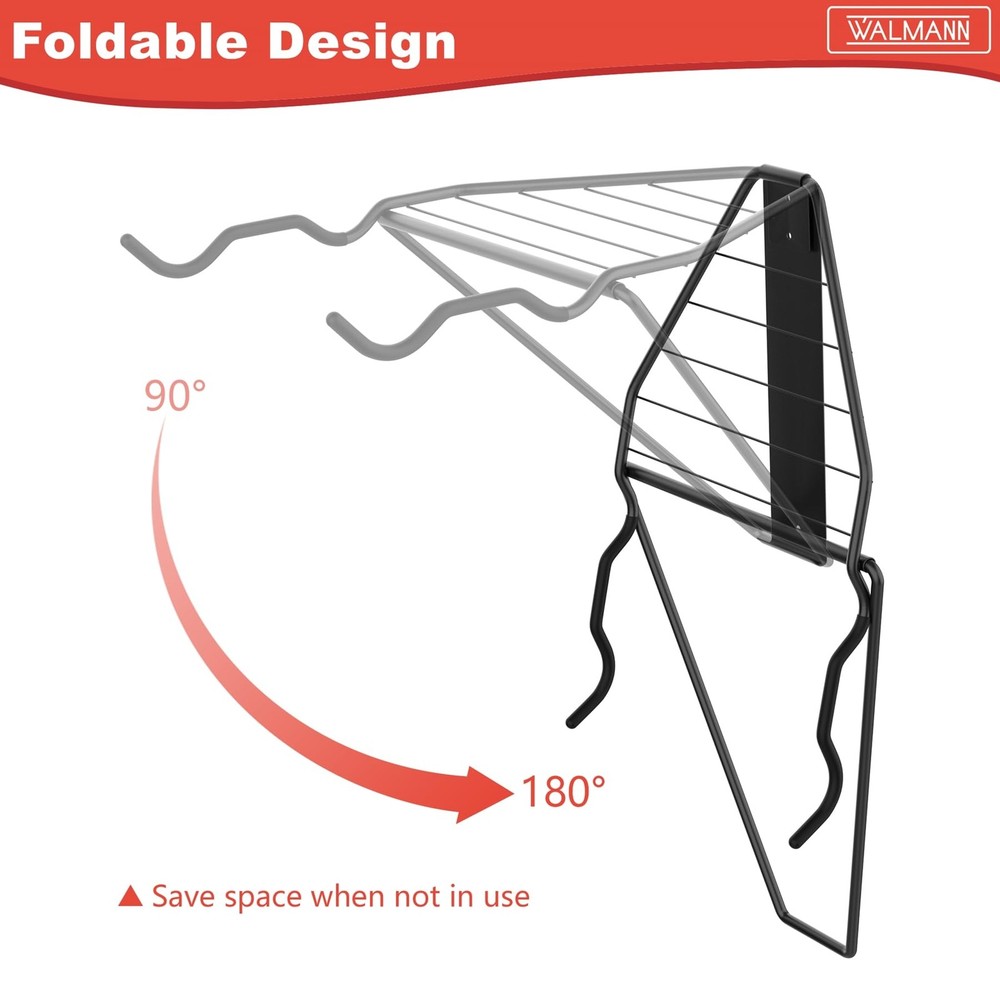 Wall Mounted Horizontal Bike Rack, Foldable Space Saving Bicycle Storage Solu...