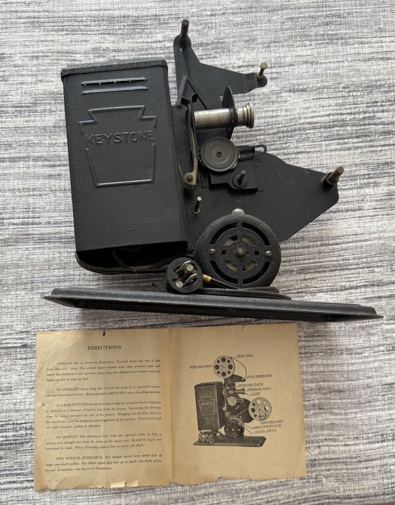 Keystone Moviegraph Projector E-729 W/ Instructions Manual Untested