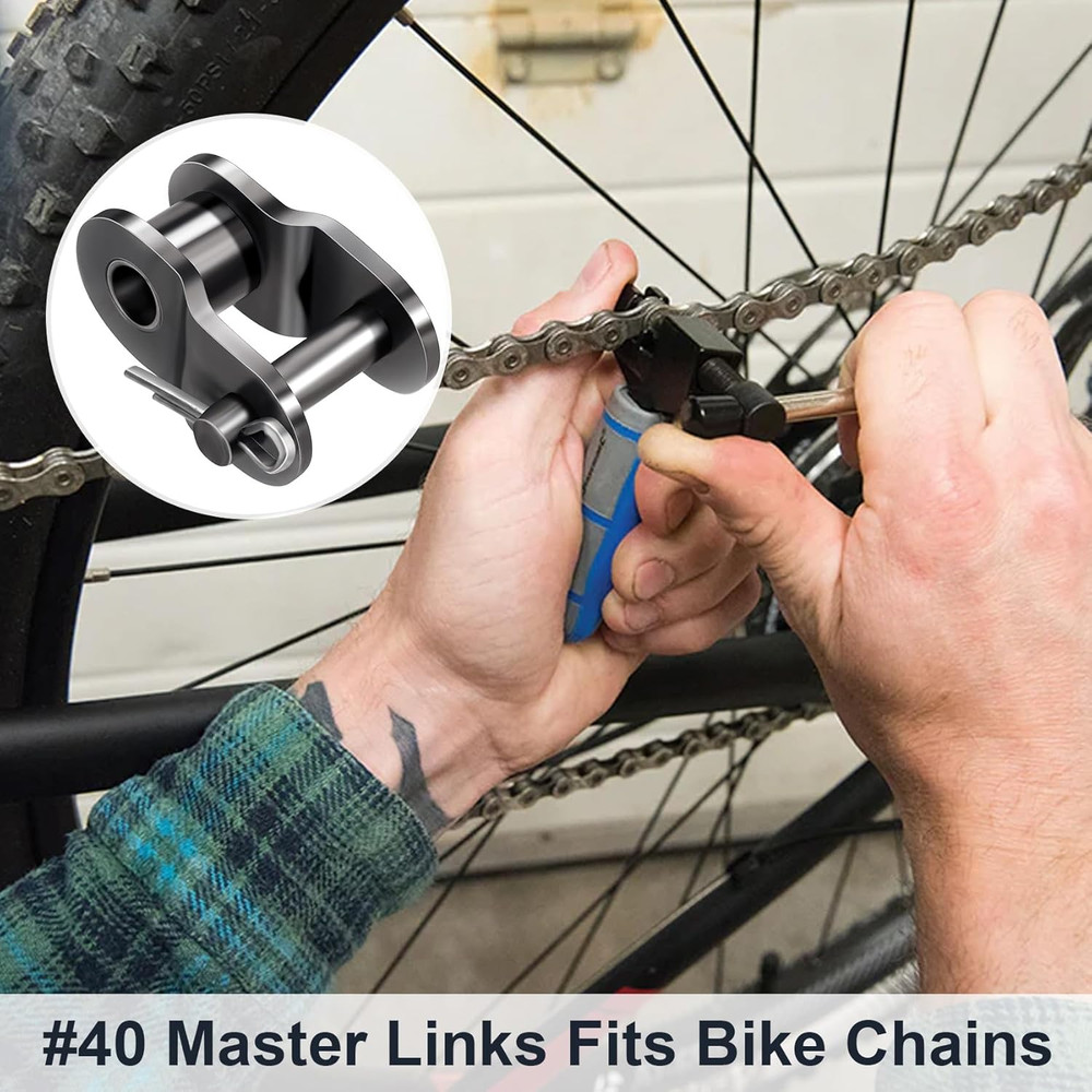 #40 8 PCS Roller Chain Offset Half Link, Carbon Steel Half Link Crank Link for 0