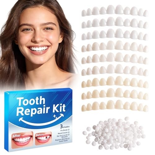 Temporary Tooth Repair Kit - Replace Missing or Broken Teeth, Moldable False Tee